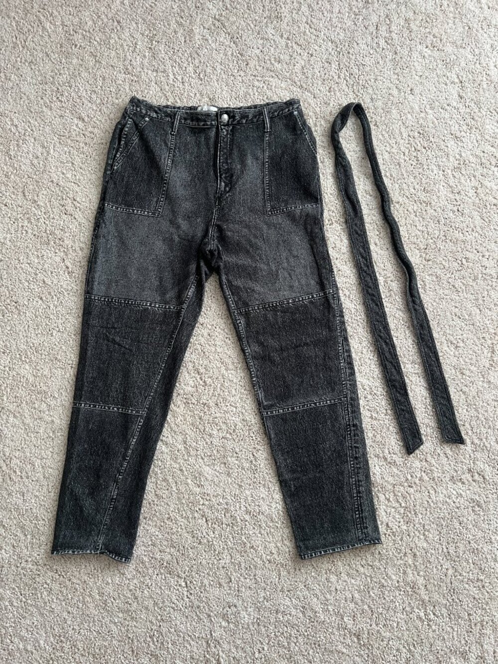 Rag & Bone Miramar Mia Black Magic Faux Denim Sweatpant Jeans Size L